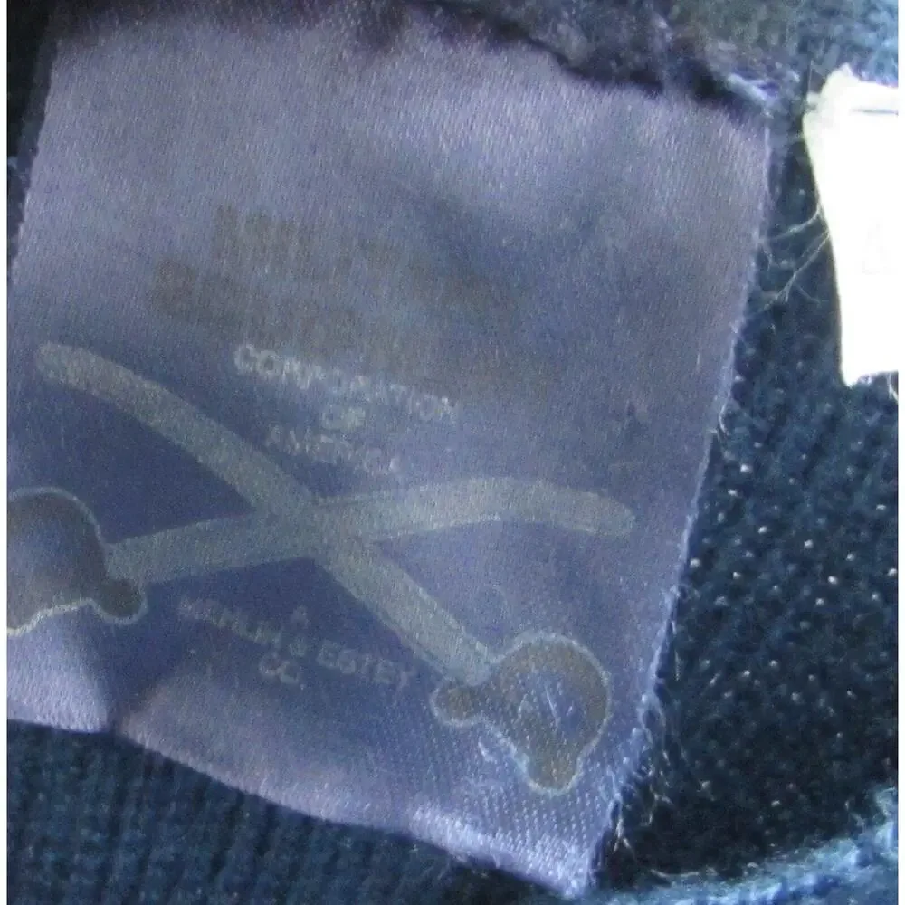 MEN'S size 46 R MILITARY EQUIP MEHLIN & ESTEY NAVY BLUE SWEATER ELBOW PATCHES